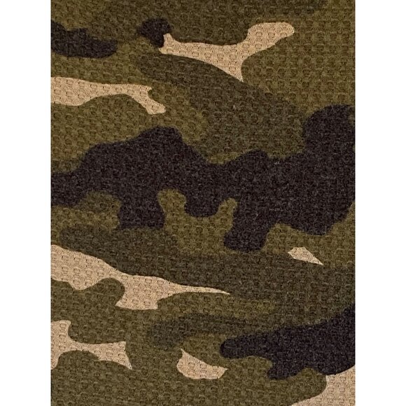 Express Camouflage Print Waffle Knit Dolman Sleeve Top For Women - Picture 2 of 16